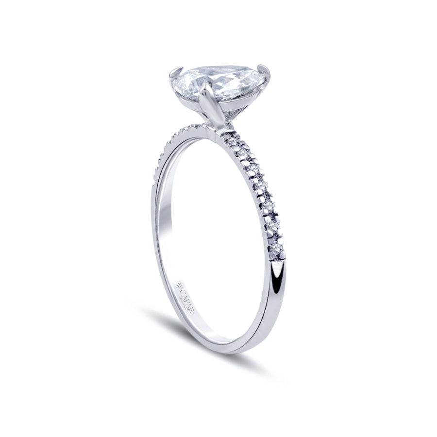 1.12 Karat Pırlanta Damla Tektaş Yüzük Capar Diamond