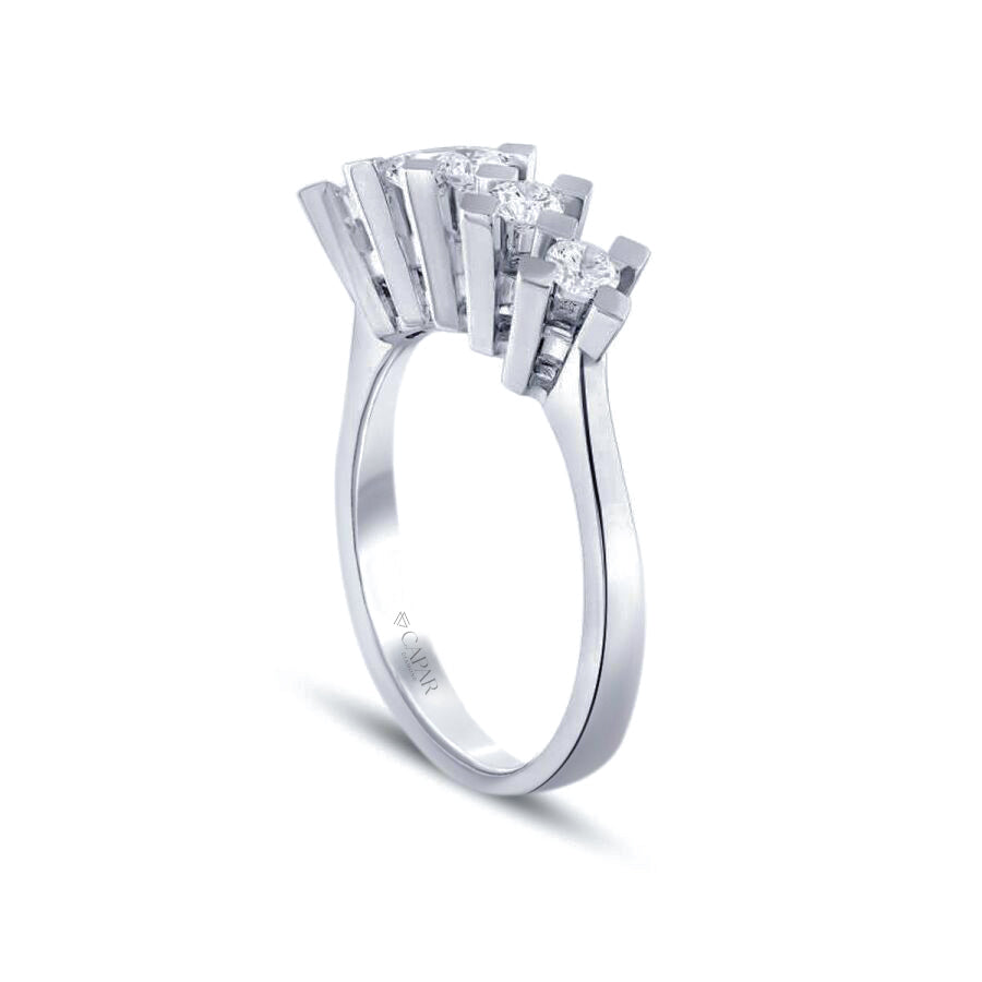 0.50 Karat Pırlanta Beştaş Yüzük Capar Diamond