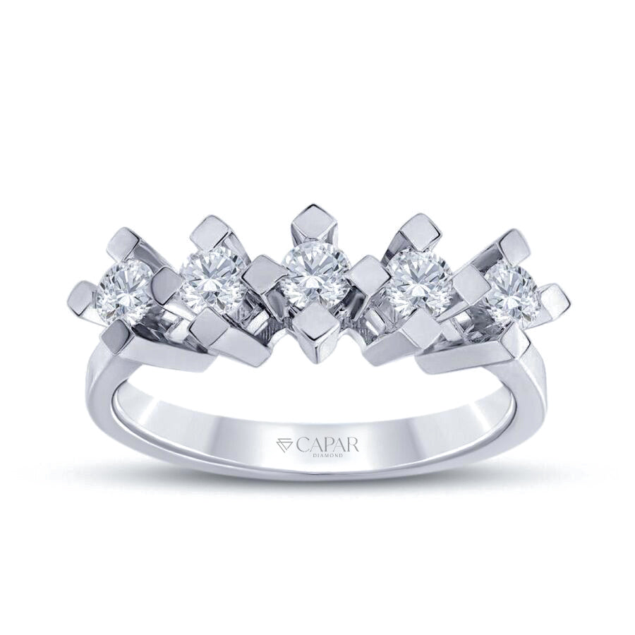 0.50 Karat Pırlanta Beştaş Yüzük Capar Diamond