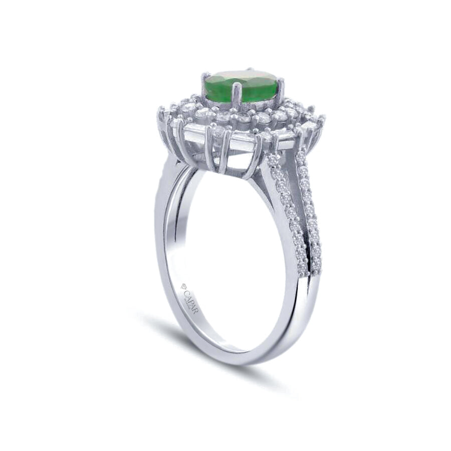 0.85 Karat Pırlanta Zümrüt Yüzük Capar Diamond