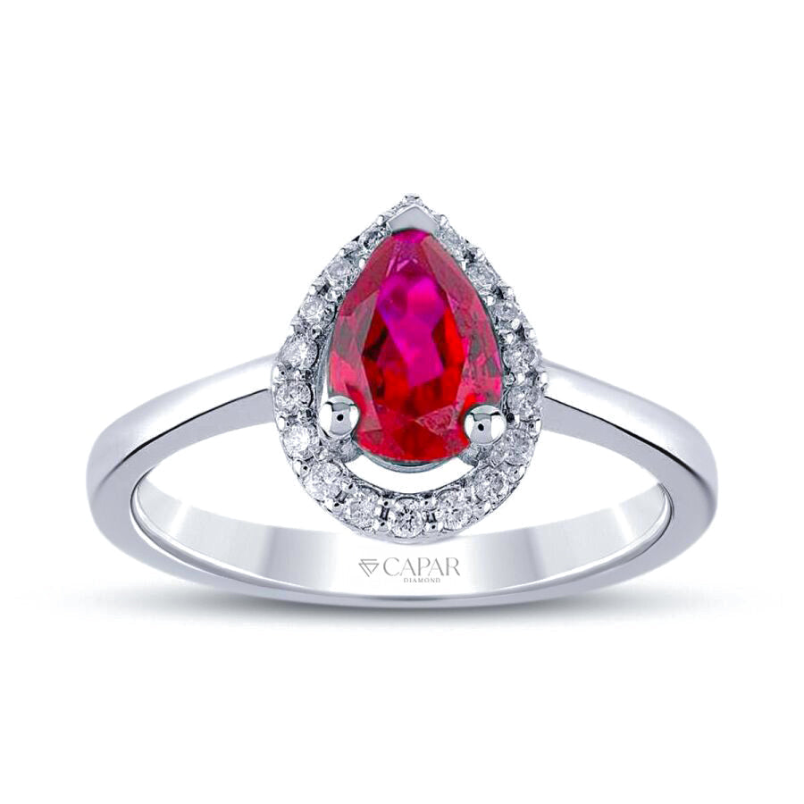 1.44 Karat Pırlanta Yakut Yüzük Capar Diamond