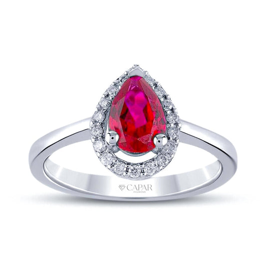1.44 Karat Pırlanta Yakut Yüzük Capar Diamond