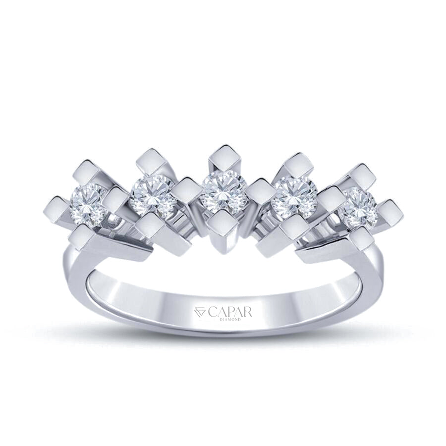 0.80 Karat Pırlanta Beştaş Yüzük Capar Diamond