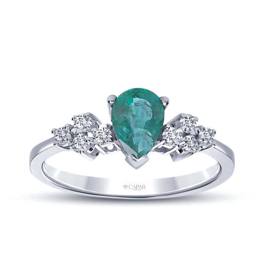 0.98 Karat Pırlanta Zümrüt Yüzük Capar Diamond