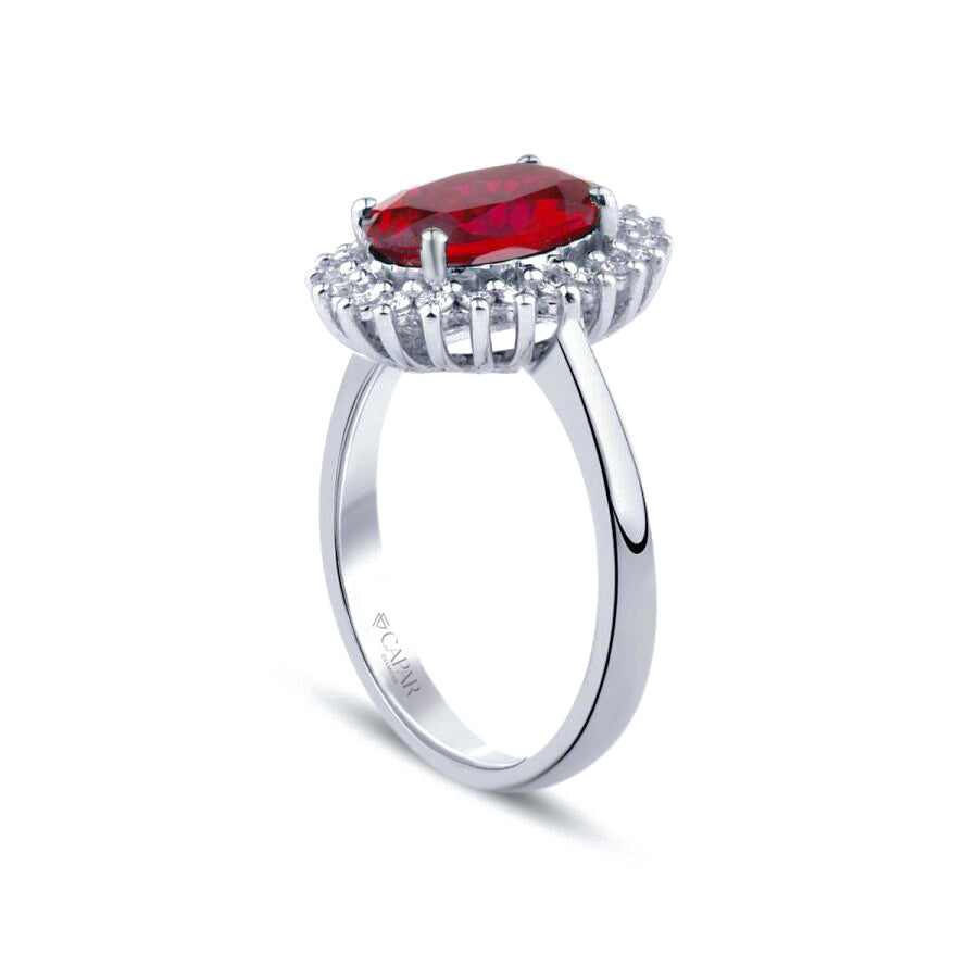 1.87 Karat Pırlanta Yakut Yüzük Capar Diamond