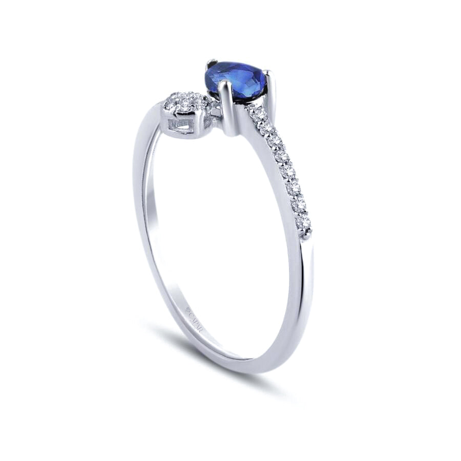 0.53 Karat Pırlanta Safir Yüzük Capar Diamond