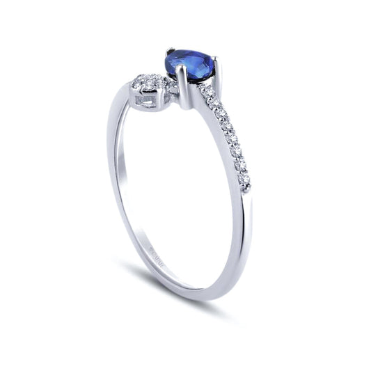0.53 Karat Pırlanta Safir Yüzük Capar Diamond