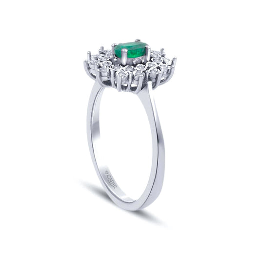 0.36 Karat Pırlanta Zümrüt Yüzük Capar Diamond