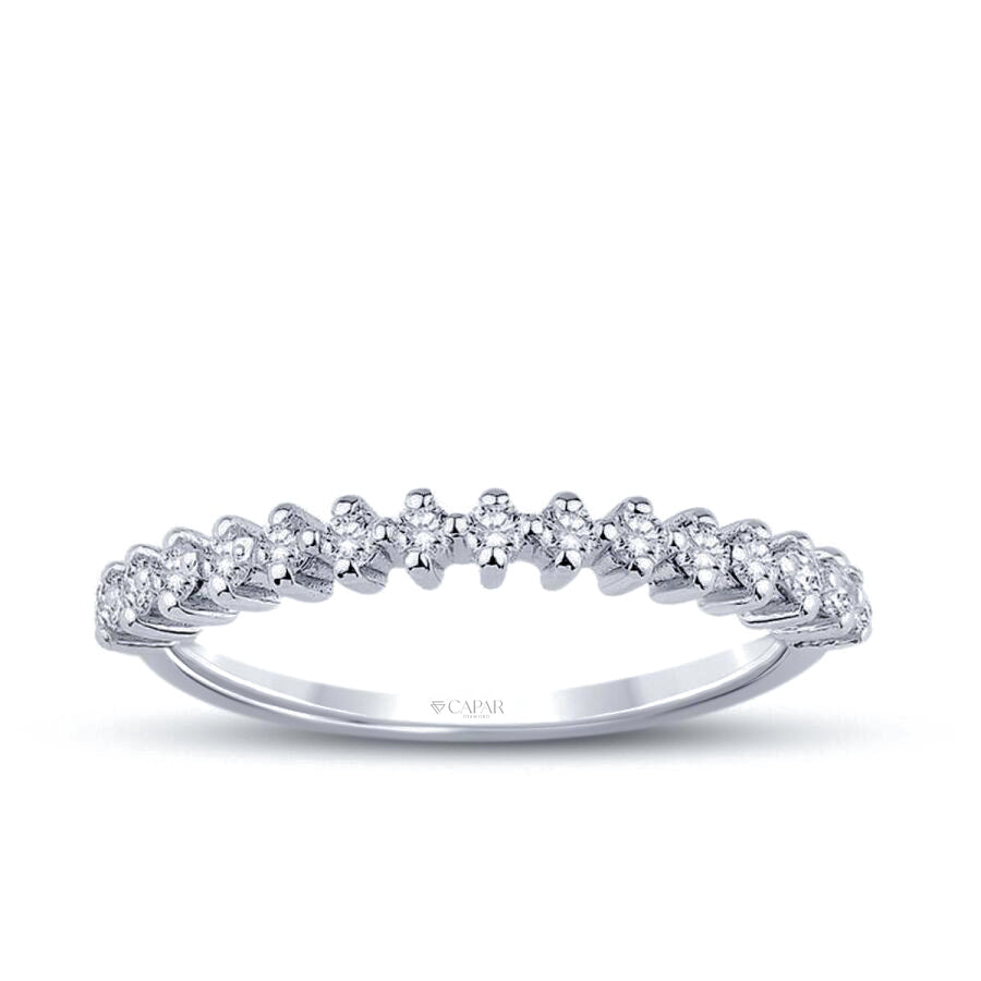 0.46 Karat Pırlanta Yarımtur Yüzük Capar Diamond