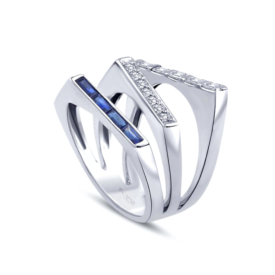 1.01 Karat Pırlanta Safir Trend Yüzük Capar Diamond