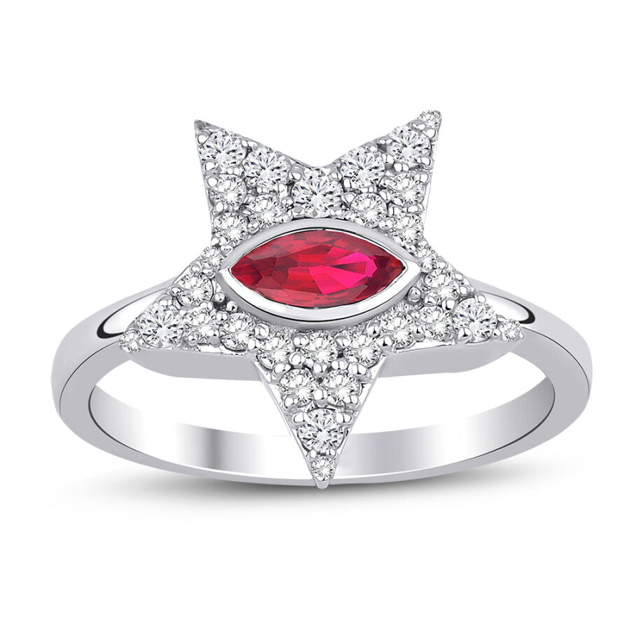 0.63 Karat Pırlanta Yakut Yüzük Capar Diamond
