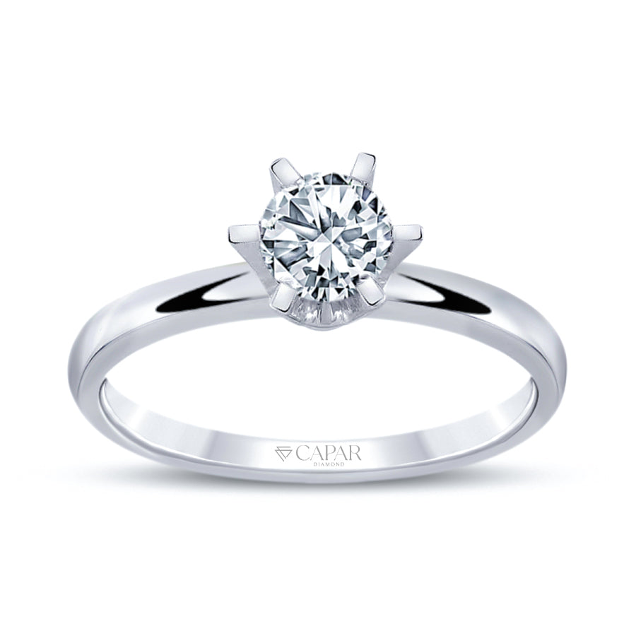 0.50 Karat Pırlanta Altı Tırnak Tektaş Yüzük Capar Diamond