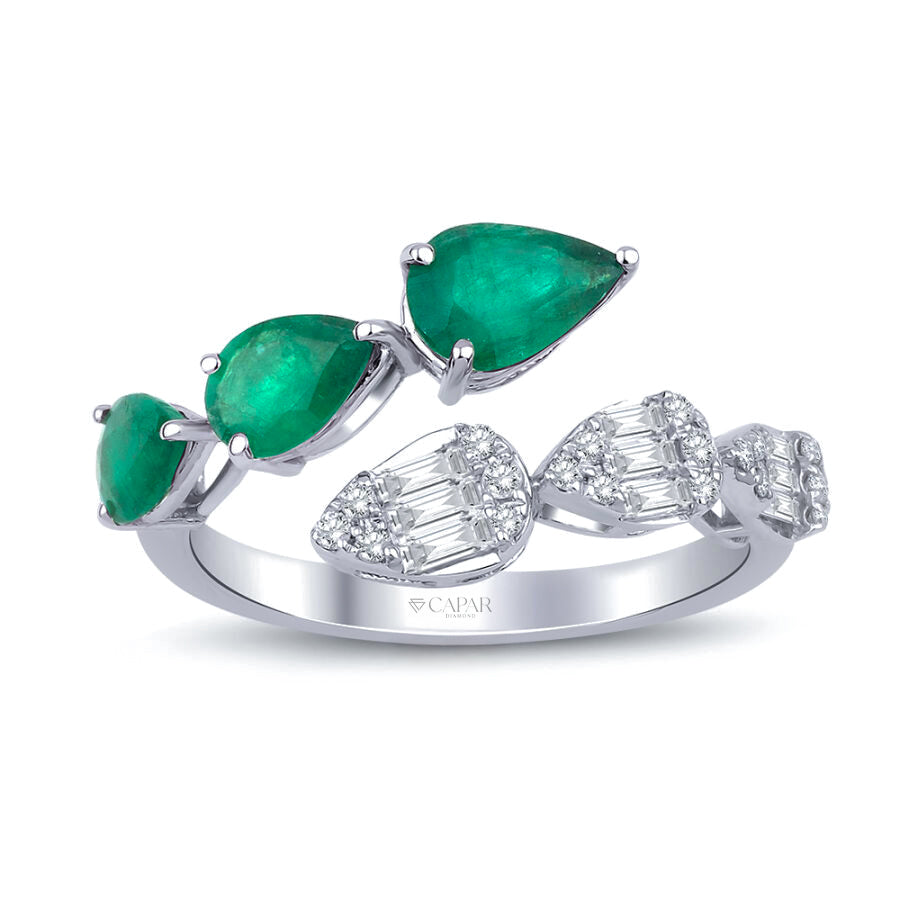 1.27 Karat Pırlanta Zümrüt Yüzük Capar Diamond