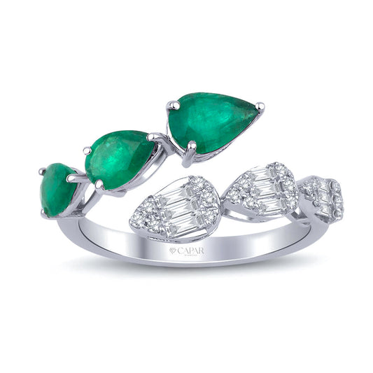 1.27 Karat Pırlanta Zümrüt Yüzük Capar Diamond