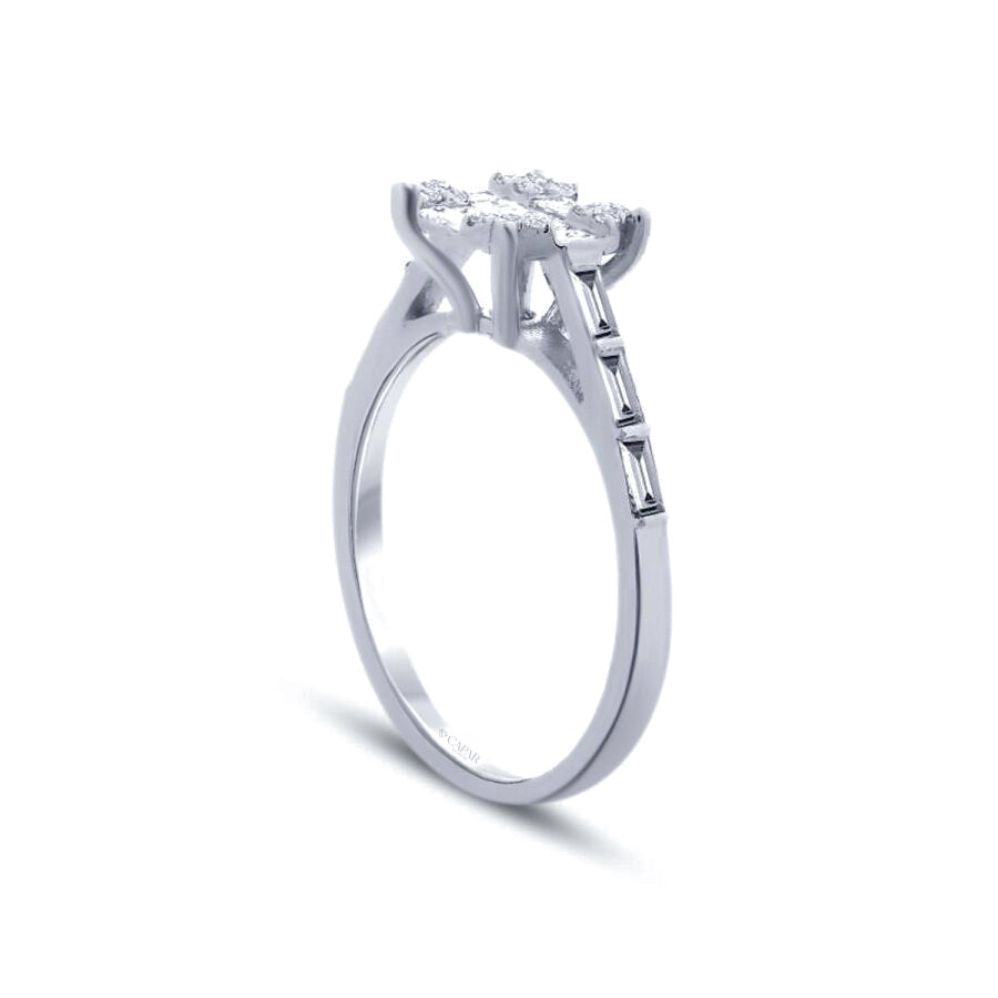 0.55 Karat Pırlanta Baget Yüzük Capar Diamond