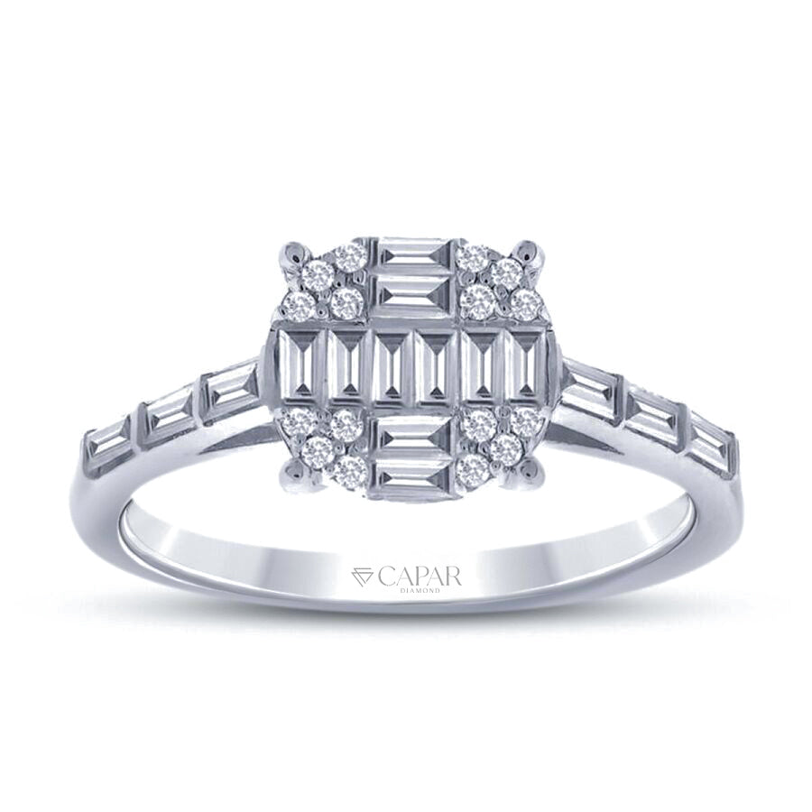 0.55 Karat Pırlanta Baget Yüzük Capar Diamond
