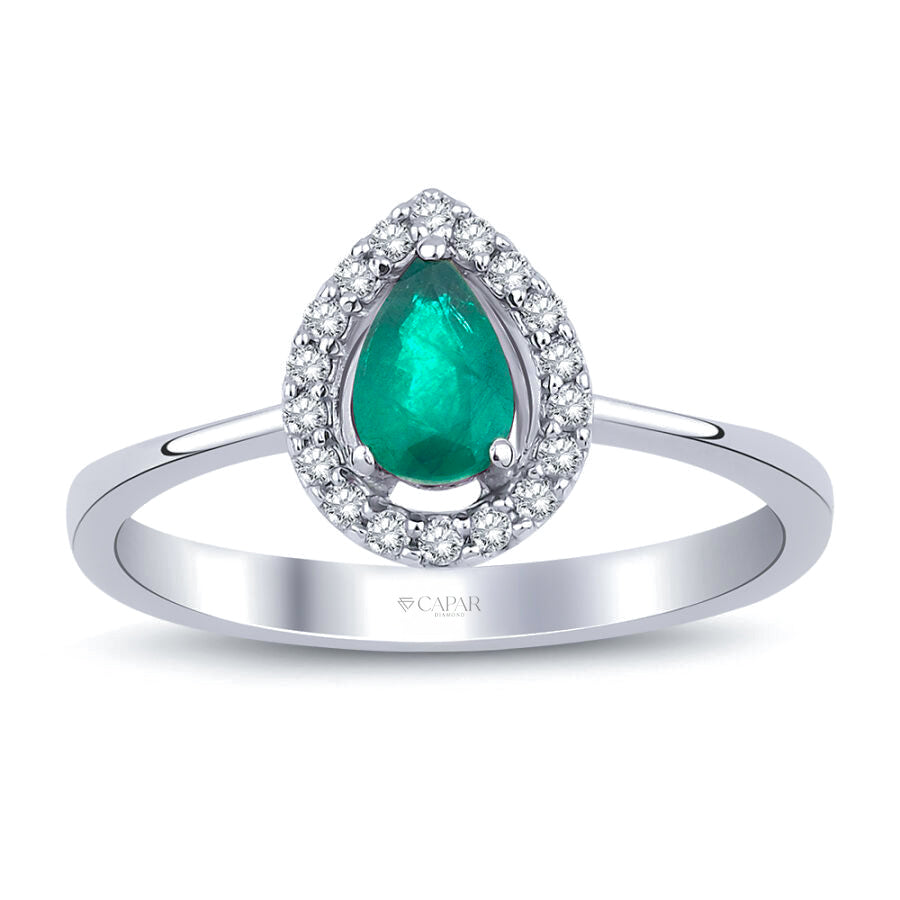 0.47 Karat Pırlanta Zümrüt Yüzük Capar Diamond