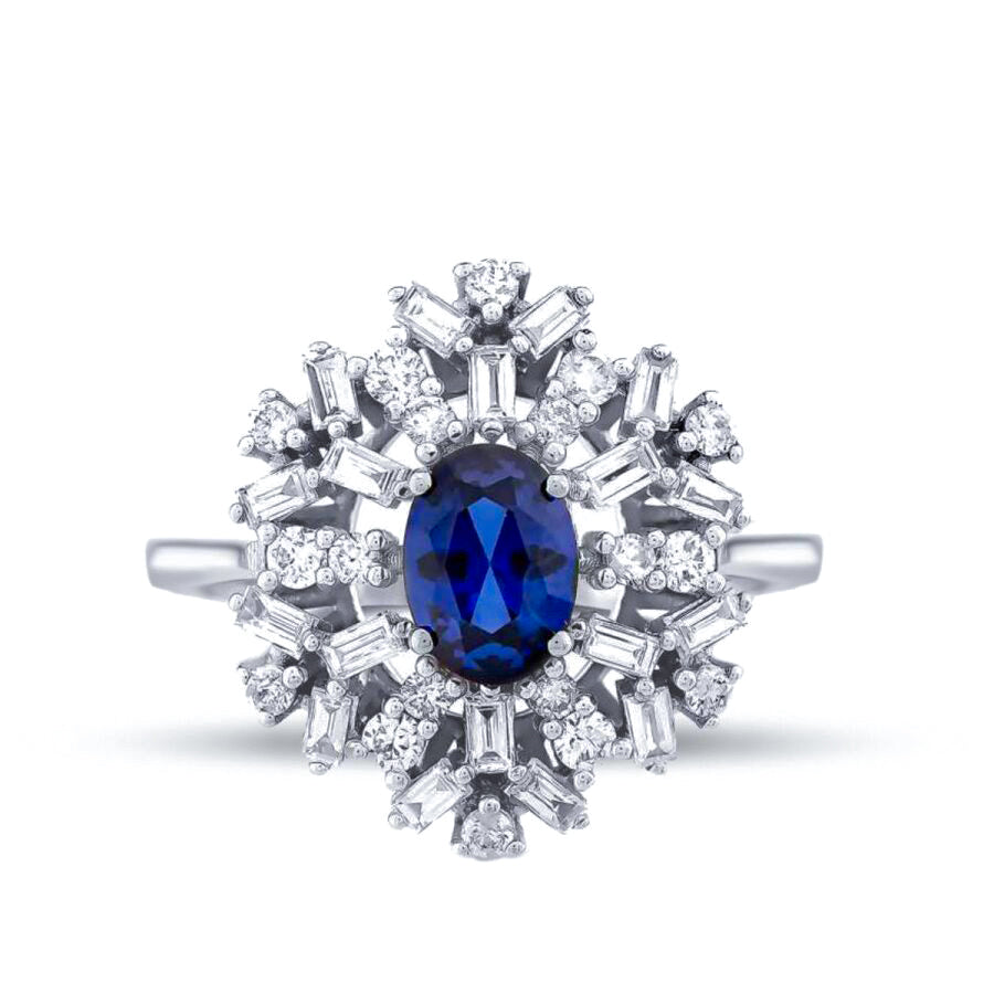 1.80 Karat Pırlanta Safir Yüzük Capar Diamond