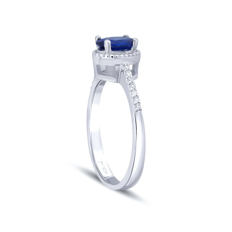 0.96 Karat Pırlanta Safir Yüzük Capar Diamond