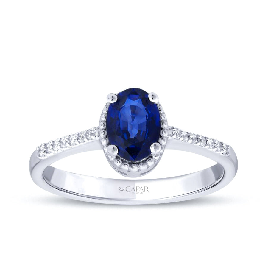 0.96 Karat Pırlanta Safir Yüzük Capar Diamond