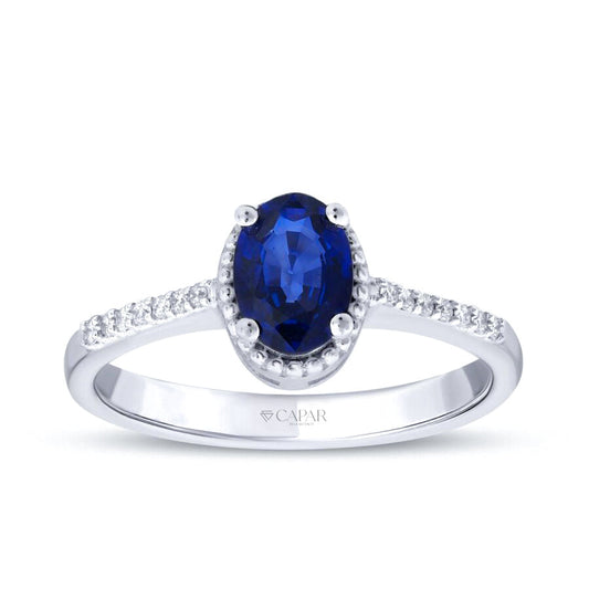 0.96 Karat Pırlanta Safir Yüzük Capar Diamond