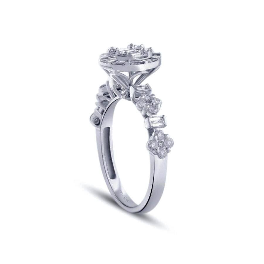 0.82 Karat Pırlanta Baget Yüzük Capar Diamond
