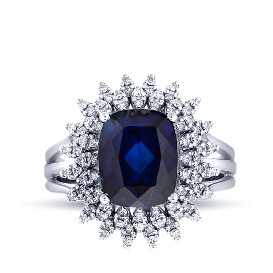 4.76 Karat Pırlanta Safir Yüzük Capar Diamond