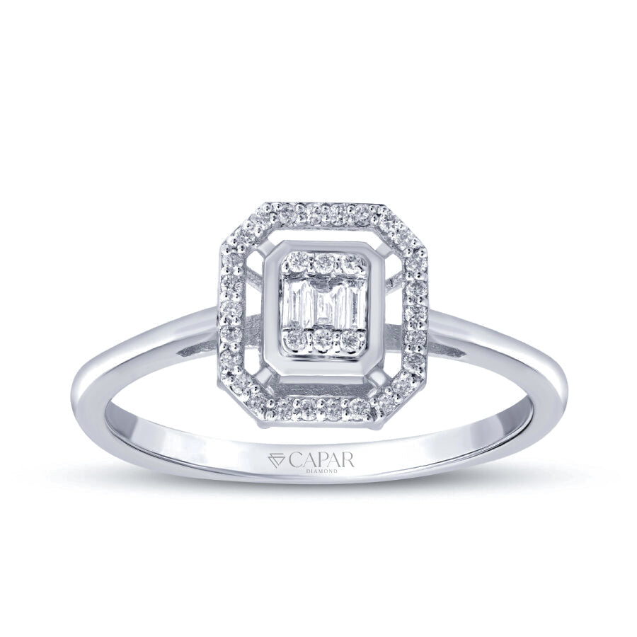 0.18 Karat Pırlanta Baget Yüzük Capar Diamond