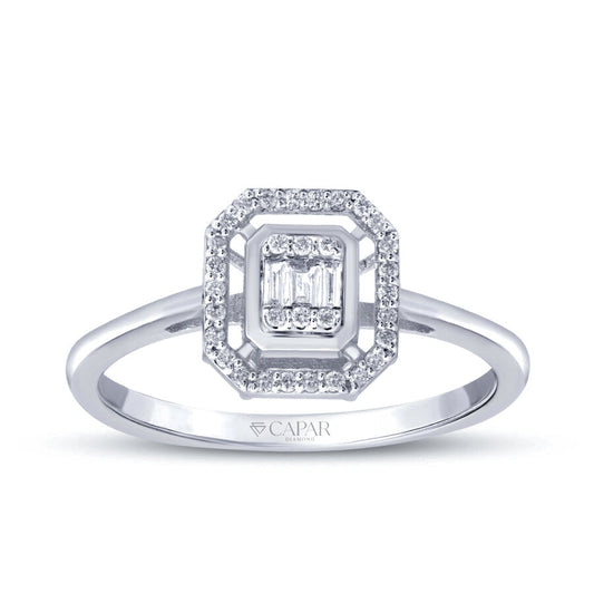 0.18 Karat Pırlanta Baget Yüzük Capar Diamond