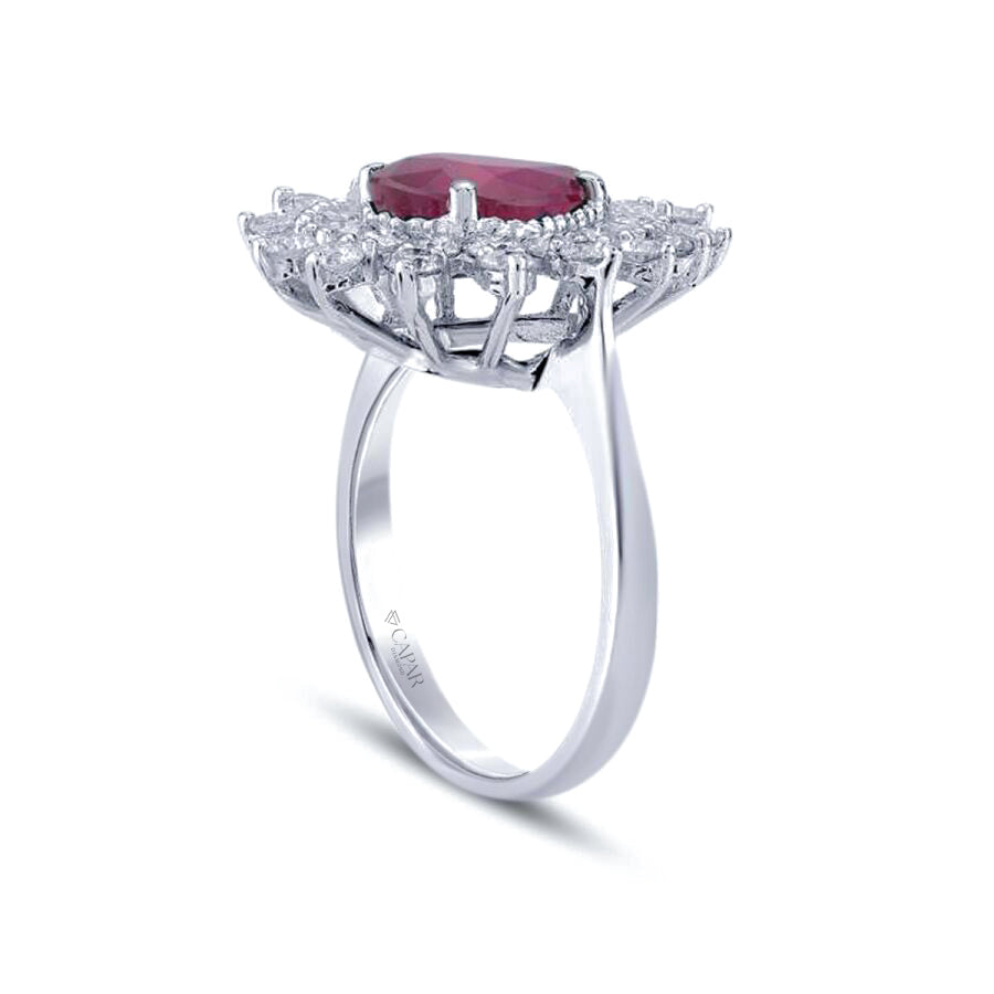 3.07 Karat Pırlanta Yakut Yüzük Capar Diamond