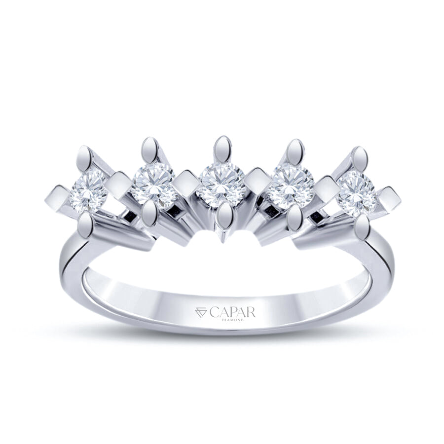 0.50 Karat Pırlanta Beştaş Yüzük Capar Diamond