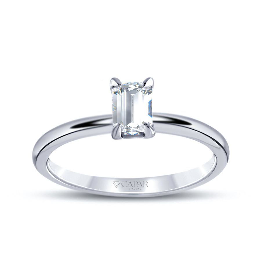0.50 Karat Pırlanta Emerald Tektaş Yüzük Capar Diamond