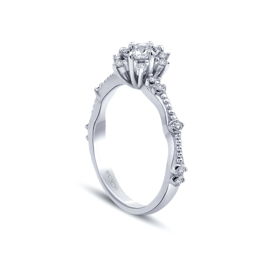 0.51 Karat Pırlanta Lotus Tektaş Yüzük Capar Diamond