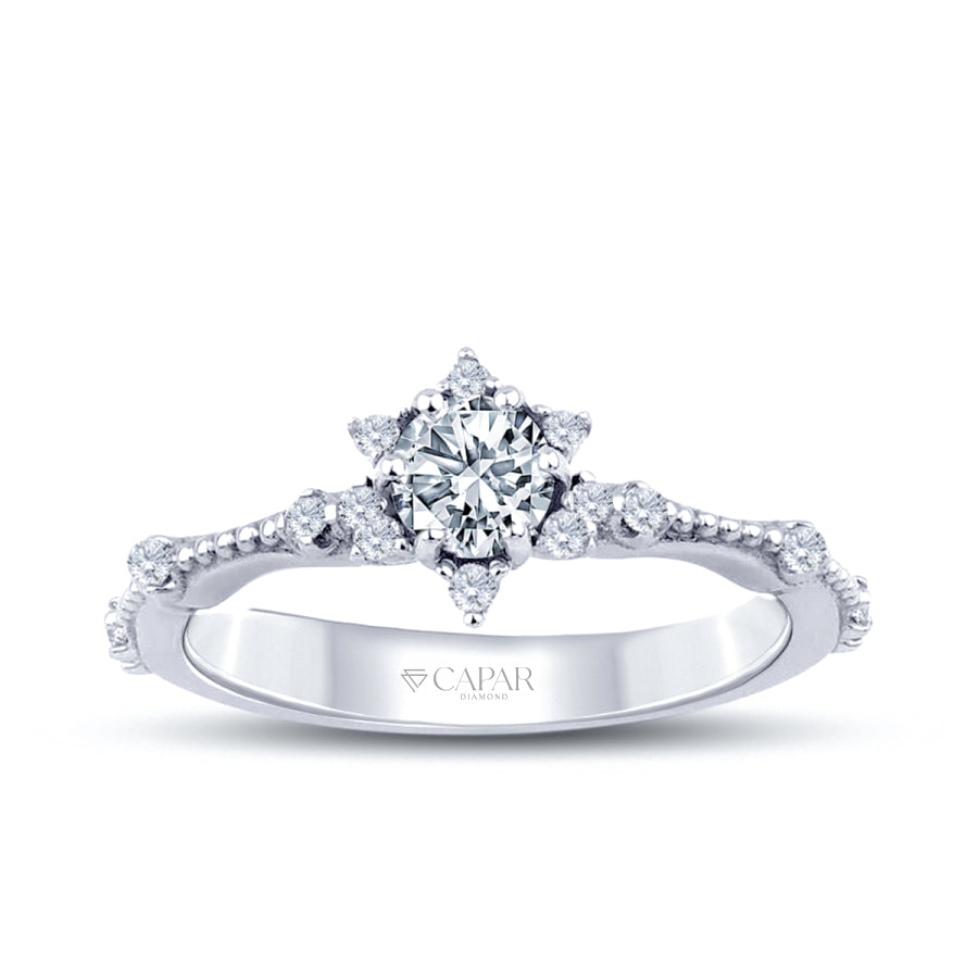 0.51 Karat Pırlanta Lotus Tektaş Yüzük Capar Diamond