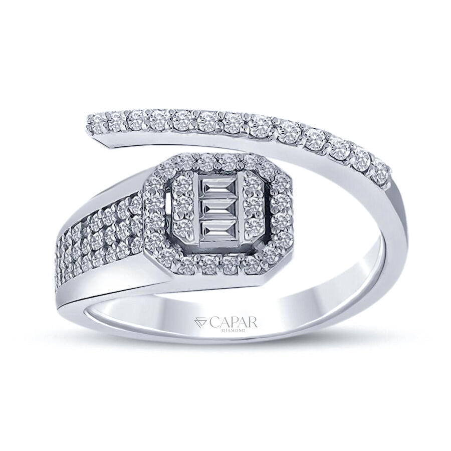 0.58 Karat Pırlanta Baget Yüzük Capar Diamond