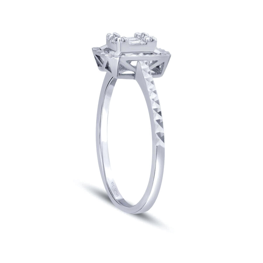 0.12 Karat Pırlanta Baget Yüzük Capar Diamond