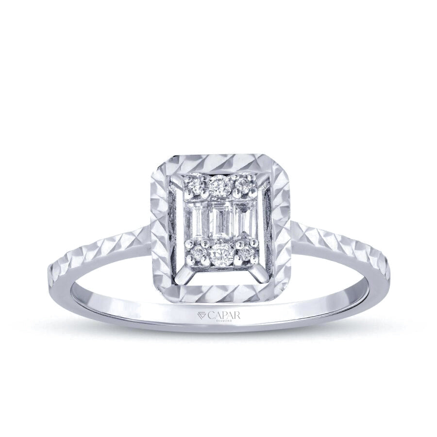 0.12 Karat Pırlanta Baget Yüzük Capar Diamond