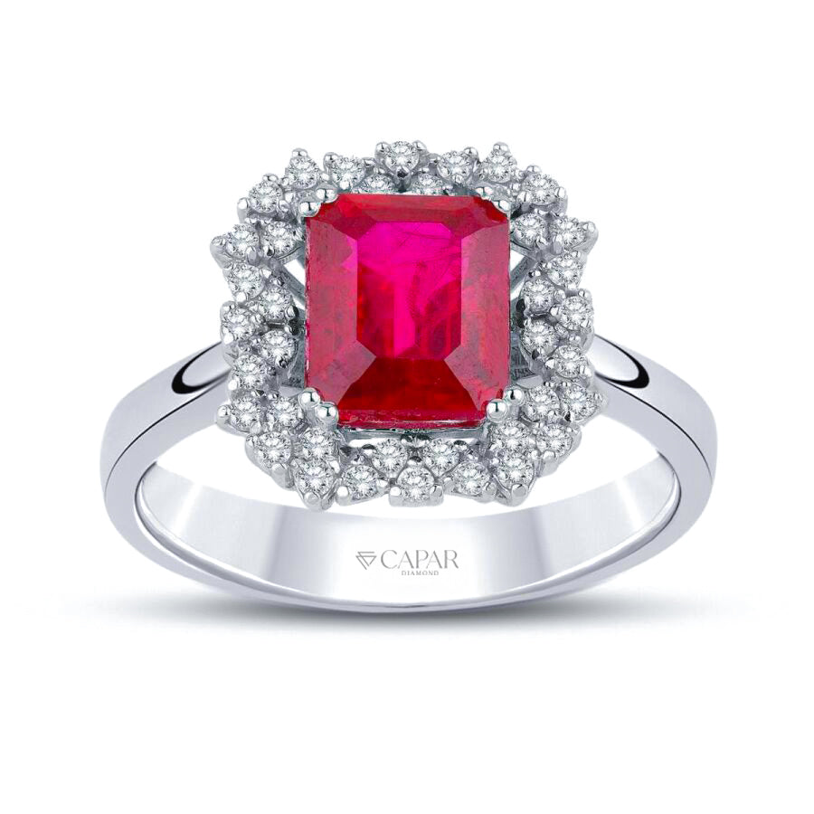 6.62 Karat Pırlanta Yakut Yüzük Capar Diamond