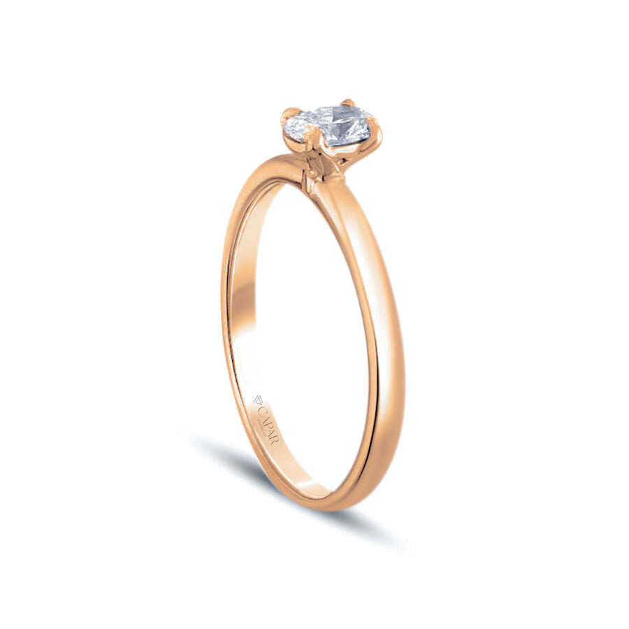 0.20 Karat Pırlanta Oval Tektaş Yüzük Capar Diamond