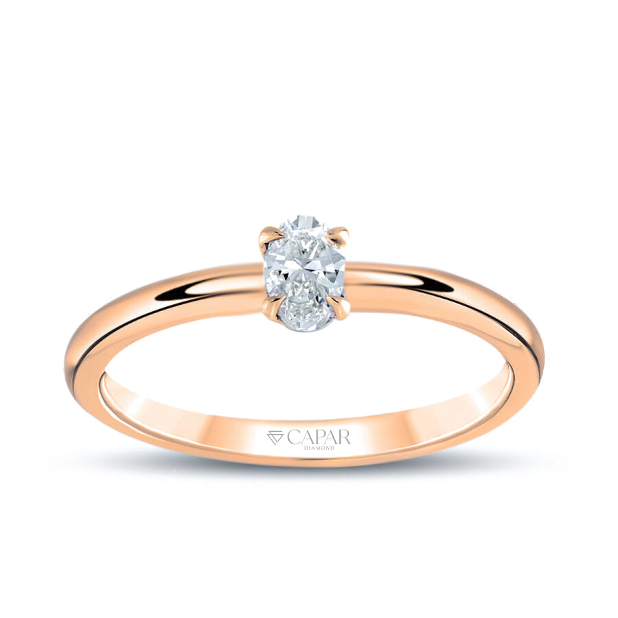 0.20 Karat Pırlanta Oval Tektaş Yüzük Capar Diamond
