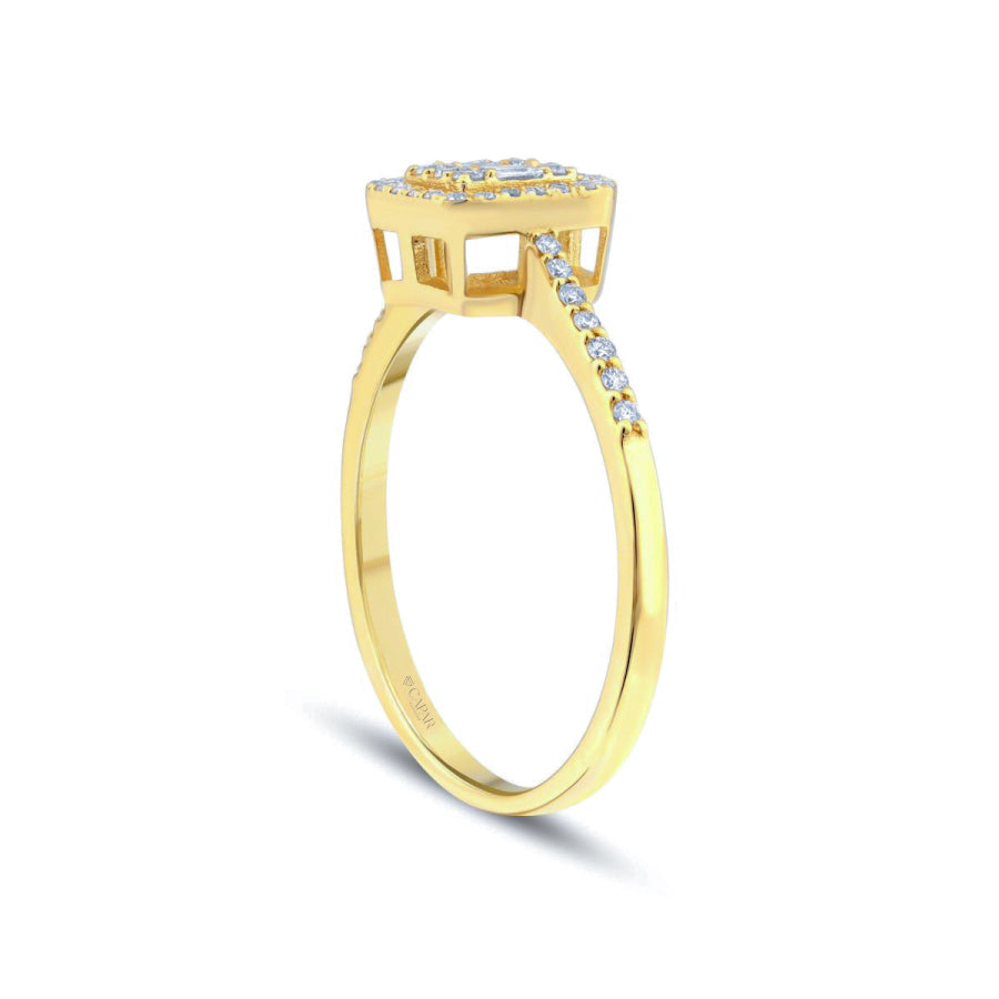 0.21 Karat Pırlanta Baget Yüzük Capar Diamond