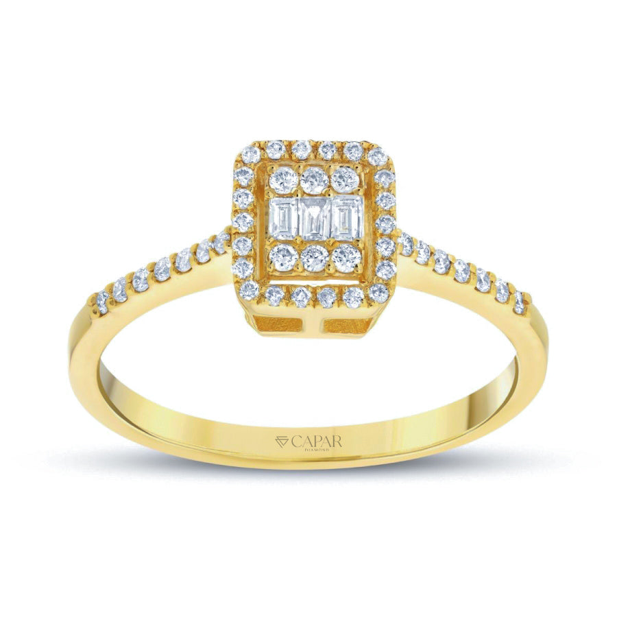 0.21 Karat Pırlanta Baget Yüzük Capar Diamond