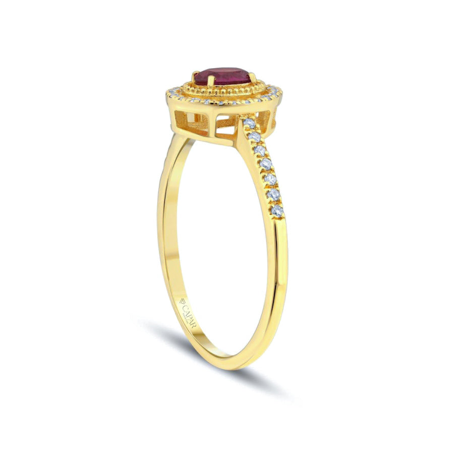 0.41 Karat Pırlanta Yakut Yüzük Capar Diamond