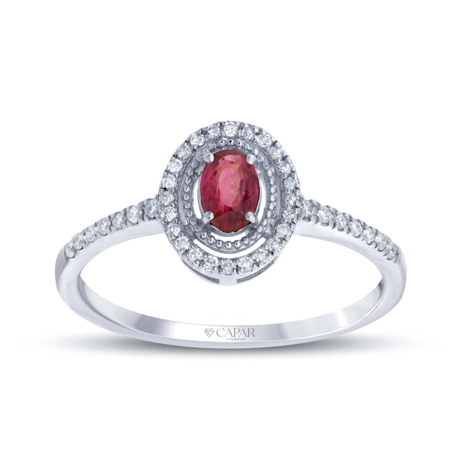 0.41 Karat Pırlanta Yakut Yüzük Capar Diamond
