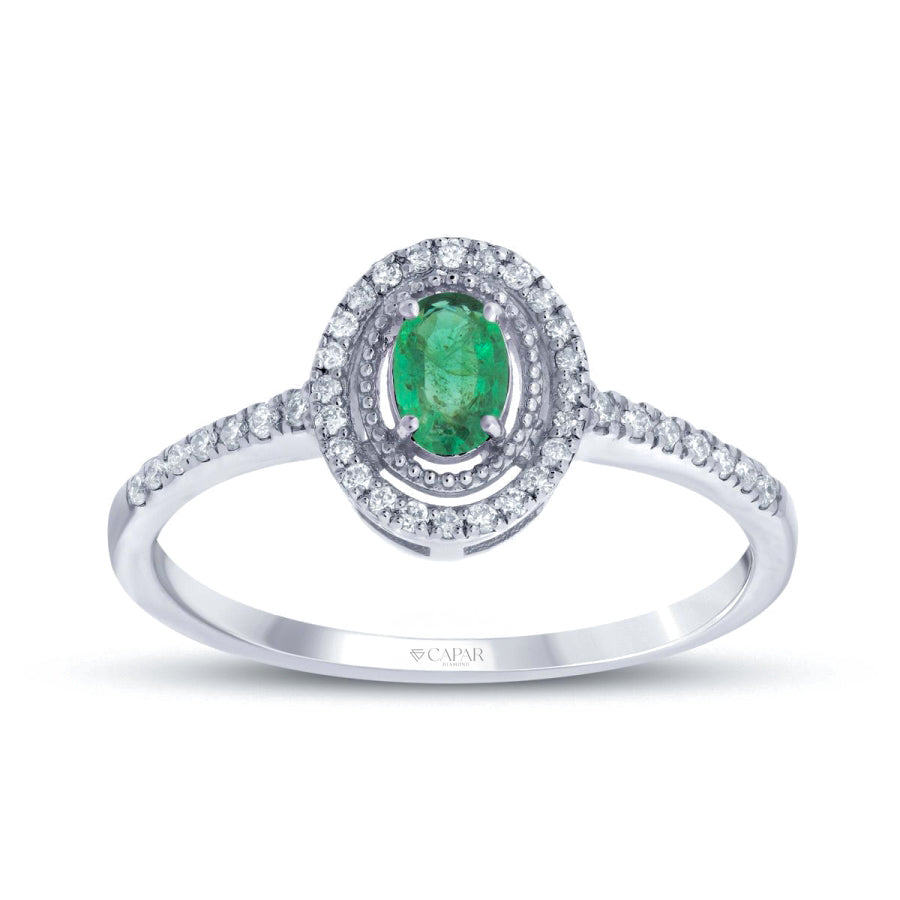 0.31 Karat Pırlanta Zümrüt Yüzük Capar Diamond