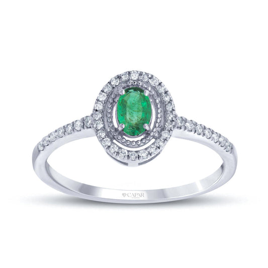 0.31 Karat Pırlanta Zümrüt Yüzük Capar Diamond