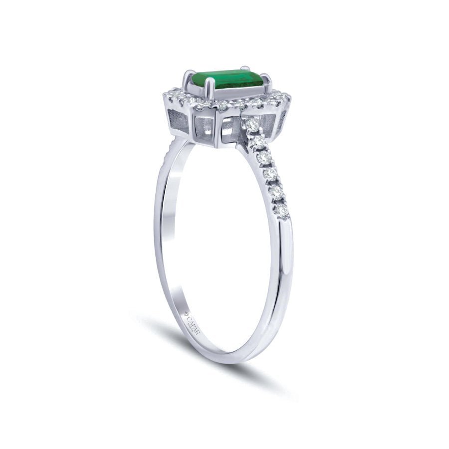 0.61 Karat Pırlanta Zümrüt Yüzük Capar Diamond