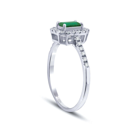 0.61 Karat Pırlanta Zümrüt Yüzük Capar Diamond