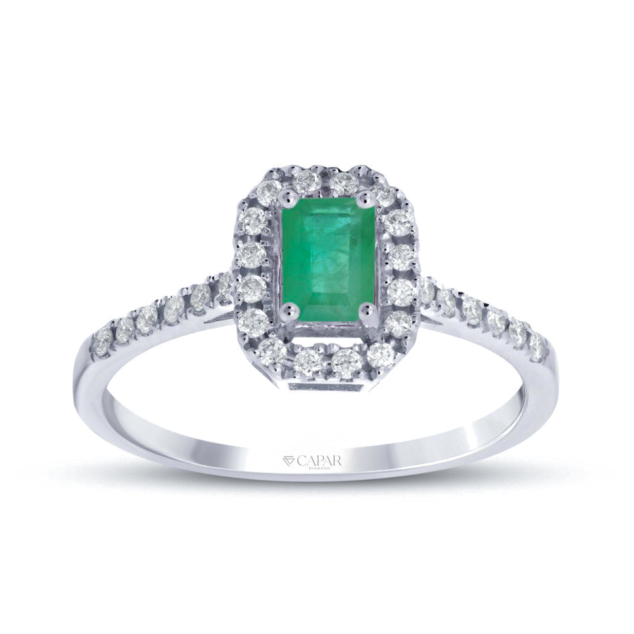 0.61 Karat Pırlanta Zümrüt Yüzük Capar Diamond