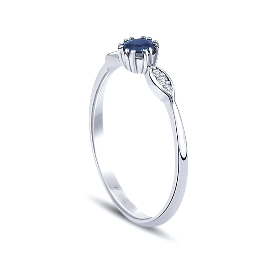 0.35 Karat Pırlanta Safir Yüzük Capar Diamond